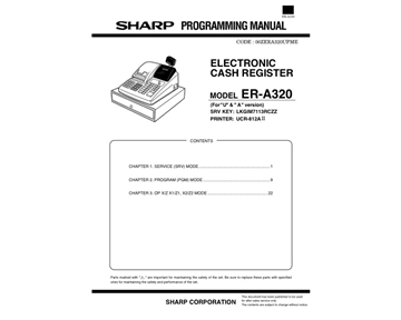 Sharp Cash Register Instruction Manual | Cash Registers